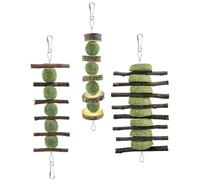 HEMOTON 3piezas Bocadillos De Rama De Manzana para Hámster Juguetes Masticables De Madera para Conejos Snack para Mascotas Dentición De Hámster y Conejo