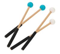 HEMOTON 4 Pares Palillo De Tambor Suministros De Tambores De Lengua Partes De Percusión Palillo Práctico Baquetas De Tambor Palo De Percusión Duradero Pequeños Mazos De Gong Caucho