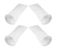 HEMOTON 4 Piezas Bolsa de Filtro Blanco y Anillo Plástico de Polipropileno Orificios de Malla para Flujo de Agua Suave para Acuario en Agua No Salada y Salada