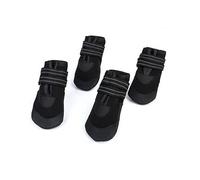 HEMOTON 4 Piezas Botas de Lluvia para Perros Pequeños Impermeables y Antideslizantes Zapatos de Goma Luminiscentes Colores Candy Negro