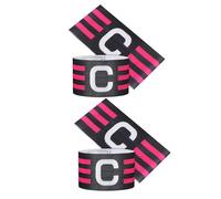 HEMOTON 4 Piezas Brazaletes Capitán Fútbol Elásticos Brazalete Deportivo con Gran Letra C para Entrenamiento y Partidos de Adultos