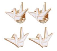 HEMOTON 4 piezas Broches de Pájaro Origami para Mujeres Pins Creativos de Metal de Aleación de Zinc Broches Bonitos para Ropa Accesorios de Moda Duraderos