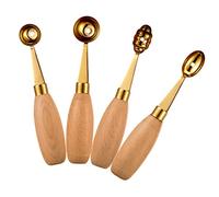 HEMOTON 4 Piezas Cuchara Para Cavar Frutas Cuchara De Cocina Melonero Inoxidable Cuchara De Silicona Cuchara De Frutas Cucharadas De Yogur Postre Melon Baller Hami Sandía Acero Inoxidable