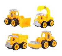 HEMOTON 4 Piezas de Camión de Juguete de Ingeniería Desmontable Modelo de Excavadora DIY para Material Resistente Juego Educativo para Desarrollo Motriz Set de Construcción
