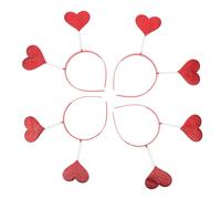 HEMOTON 4 Piezas Diadema de Corazón Roja Diadema de San Valentín Accesorios Cabello Día de San Valentín