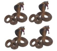 HEMOTON 4 Piezas Figurilla de Plástico Serpiente Cobra Simulada Juguete Educativo para Decoración Realista de Reptil Animal para Sala Oficina y Fiesta