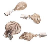 HEMOTON 4 Piezas Mantel Colgante Clip Compacto Mantel Peso de Mesa Pesos de Conchas de Mesa de Picnic Pesos para Manteles Clips Cortinas Pintadas Aleación de Zinc Accesorios