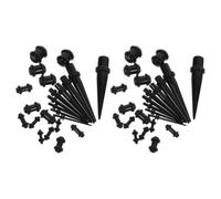 HEMOTON 46 Piezas Tapón para Dilatar los Oídos, Juego de Tapones Cónicos Oídos, Acrílico y Goma, Negro, Ligero, Reduce la Carga Orejas, para Uso Diario y Fiestas, para Hombres y Mujeres