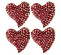 HEMOTON 4piezas Broches De Corazón De San Valentín Gemas De Imitación Prendedores Brillantes Para Vestido Obsequio Para Mujer Niña Fiesta Boda Despedida De Soltera Cumpleaños Día Madre Uni