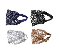 HEMOTON 4piezas Diadema de Perlas Encaje para Mujer Pañuelo Pelo Conjunto de Diademas de Perlas Artificiales Accesorios Cabello Elegantes para Diversas Ocasiones