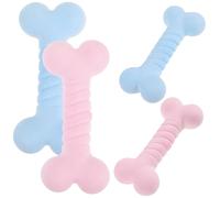 HEMOTON 4piezas Juguetes De Hueso para Mascotas TPR Molares Divertidos Interactivos para Entrenamiento De Cachorros Juguete para Muelas De Perro para Limpiar Dientes De Mascotas
