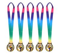 HEMOTON 5 Medallas Deportivas de Aleación con Diseño Hueco para Competición de Voleibol Infantil, Resistencia al Deslustre de Poliéster para Motivar en Torneos Escolares
