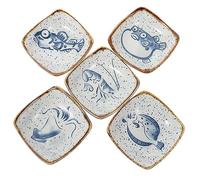 HEMOTON 5 Piezas Platillo De Cerámica Platos Tazas De Salsa Tazones De Pellizco Sushi Tazón De Cerámica Cuenco Japones Salsa De SOYA Tamari Tazón De Pasta Bola De Masa Hervida Condimento