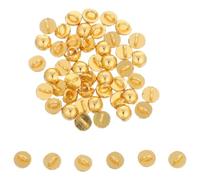 HEMOTON 50 Mini Botones Metálicos Dorados de Aleación de Zinc Forma de Hongo y Vástago Semicircular para Muñecas, Fáciles de Usar en Proyectos DIY y Manualidades Decorativas
