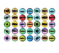 HEMOTON 50 Piezas de Ojos de Artesanía de Vidrio Forma de Media Cúpula Redonda para Diseño de Joyería DIY y Decoración del Hogar, Material Vidrio Color Color Aleatorio Varios estilos
