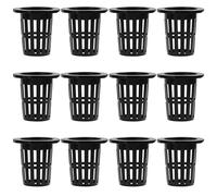 HEMOTON 50 unidades de 5,7 cm Hydroponic Netto Pot Macetas Jardín Ranura Malla Net Cup Cesta Plantas Infantil Pot para Hydroponics Aquaponics Interior Exterior Crecimiento Negro