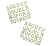 HEMOTON 52 Piezas Parches Bordados de Costura Letras Pequeñas para Planchar en Ropa y Accesorios Diy, Material de Tela No Tejida Hilo de Poliéster, Adecuado para Decoración y Reparación