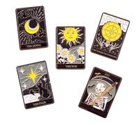 HEMOTON 5piezas Broches De Esmalte Tarot Pin De Solapa Para Mujer Broches Ropa Originales Broche Decorativo Para Chaquetas Mochilas y Sombreros Conjunto De Diseño Clásico Obsequio Especial