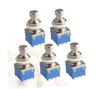 HEMOTON 5piezas Interruptor De Pines Para Pedales De Guitarra Eléctrica Efecto True Bypass De Botones Azules Compatible Con Accesorios De Musicales