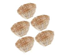 HEMOTON 5piezas Nidos de Bambú Tejidos Mano Cuevas de Cría con Gancho para Pájaros Pequeños Loros Periquitos Canarios para Mascotas y Manualidades