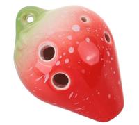 HEMOTON 6 ocarina de fresa pájaro ocarina instrumento de ocarina arpa de mandíbula ocarina profesional ocarina tenor instrumento de viento principiante ocarina clásica cerámica rojo