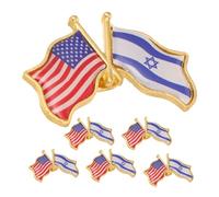 HEMOTON 6 Piezas Pin Banderas de Israel y Estados Unidos, Pin de Emblema de Metal de Aleación de Zinc, Patrón Claro, Resistente al Desgaste, para Reuniones y Ocasiones Obsequios