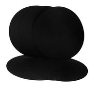 HEMOTON 6 Piezas reproductor de grabar antideslizante baquetas electrónicas poseedor del récord alfombrilla tocadiscos Tapete de tocadiscos tapete de plato para tocadiscos Black