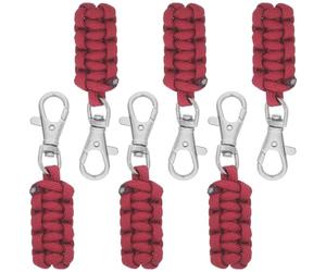 HEMOTON 6 Piezas Tiradores de Cremallera de Paracord Rojo Oscuro, Repuestos de Alta Resistencia para Mochilas, Equipaje y Chaquetas, Extensor Seguro y Visible para Reparación y Uso