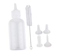 HEMOTON 6piezas Botellas para Mascotas De Biberones para Gatos y Perros Alimentador De Leche Chupete Cepillo De Limpieza Suministros para Gatitos