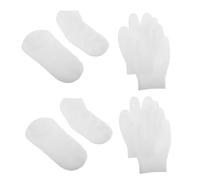 HEMOTON 8 Piezas Silicone Foot Care Moisturizing Gel Socks And Gloves For Dry Cracked Skin Elastic Fit Reusable For Soft Healthy Feet And Hands