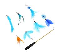 HEMOTON 8piezas Juguetes para Gatos para Coquetear Juguete para Mascotas Varita para Gatos Interactivo para Entretenimiento Interiores