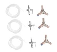 HEMOTON 9piezas Conjunto para Acuarios Accesorios para Bomba De Aire De Tanque De Peces Distribuidor De Tubo De Acero Inoxidable Válvula Antirretorno De Oxígeno Duradero y Fácil De Instala