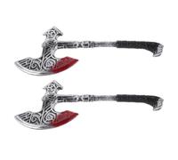 HEMOTON Accesorios de Fiesta Vikinga de Plástico Plata, 2 Piezas Ligeras y Retro para Cosplay y Juegos de rol en Eventos de Disfraces