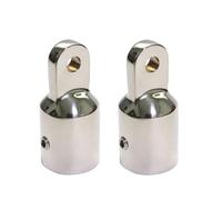 HEMOTON Accesorios para Toldo Bimini de Acero Inoxidable 316 Resistentes Corrosión Tapa de Extremo de Ojo para Barco y Canoa, Paquete de 2 Piezas Plata