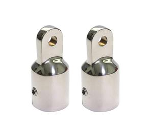 HEMOTON Accesorios para Toldo Bimini de Acero Inoxidable 316 Resistentes Corrosión Tapa de Extremo de Ojo para Barco y Canoa, Paquete de 2 Piezas Plata
