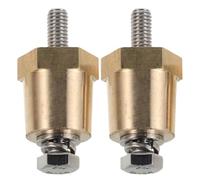 HEMOTON Adaptador de Terminal de Batería de Latón para Coche Conector de Poste Lateral M6 Positivo y Negativo Tornillos de Cobre Incluidos Accesorio Resistente Corrosión para Automotor