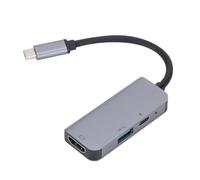 HEMOTON Adaptador USB Tipo-c PD Hub Multi para Computadora USB-c Femenina y Masculina y Color Plata