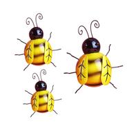 HEMOTON Adorno De Pared De Abejas De Metal 3 Piezas Pequeño, Mediano y Grande Para Decoración Interior y Jardín, Colgante Decorativo Resistente y Decoraciones De Pared Rústicas