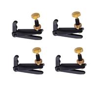 HEMOTON Afinadores Finos de Violín de Metal Negro 4 Piezas para Ajuste Preciso y Afinación Exacta, Compatibles Violines 3/4 y 4/4 para Músicos Profesionales