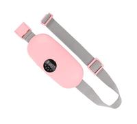 HEMOTON Almohadilla Térmica Abdominal Portátil para Cólicos Menstruales, Cinturón Masajeador Lumbar Vibratorio Ajustable, Calentador Menstrual Rosa para Alivio de Calambres Durante