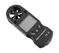 HEMOTON Anemómetro Digital Portátil de Mano con Pantalla Lcd Retroiluminada, Medición de Temperatura y Velocidad del Viento, Diseño Compacto de Plástico Adecuado para Industria