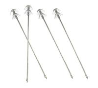 HEMOTON Anzuelo Doble para Pesca de Calamar de Acero Inoxidable Diseño de Círculo y 14 Puntas, Fácil de Usar Menor Tasa de Mortalidad, Paquete de 4 Piezas Plateadas