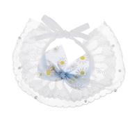 HEMOTON Babero para Mascotas Decorativo Diseño De Encaje Floral Ajustable para Gatos Protección contra Salpicaduras para Paseos La Ciudad