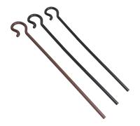 HEMOTON Bastones de Pastor de Plástico para Disfraces, Set de 3 Piezas (2 Negros 1 Marrón), Accesorios para Representaciones Teatrales y Fiestas de Cosplay, Livianos y Reutilizables