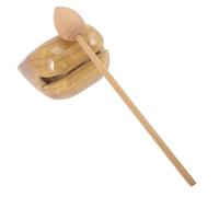 HEMOTON Bloque de Madera Doble para Percusión, Instrumento Duradero Palo, Adecuado para Niños y Templos