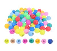 HEMOTON Bolas de Rifa Numeradas del 1 al 100 Bolas de Bingo de Plástico Multicolor de 4 CM 100 Unidades para Juegos de Carnaval Actividades Recreativas y Sorteos