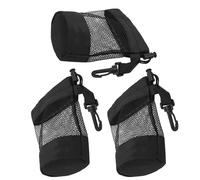 HEMOTON Bolsa de Malla de Nailon para Guardar Balones de Golf 3 Piezas Color Negro Cordón Ajustable Ligera y Portátil para Entrenamiento y Uso en Campos de Golf al Aire Libre