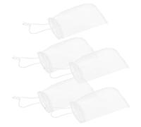 HEMOTON Bolsas de Filtro de Malla para Acuario de Nylon Blanco 180 Micras con Cordón 5 Piezas para Mantenimiento Fácil en Diferentes Sistemas de Filtración