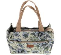 HEMOTON Bolso de Lona Estampado Floral para Mujer Bolso Tote Verde Cremallera para Compras Viajes y Uso Diario Bolsa de Compras Práctica y Resistente