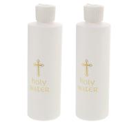 HEMOTON Botellas de Agua Diseño de Cruz de Plástico Blanco 2 Piezas Portátiles y Ligeras para Ritos Religiosos y Bautizo para Iglesia y Viajes